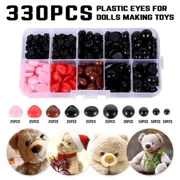 150pcs/Set Glitter Doll Eyes, Diy Craft Eyes, Crochet Animal Safety Eyes,  Nose & Eye Accessories For Sewing Projects, Toy Making