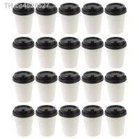 ◘♚ Copos de papel térmico descartáveis com tampas caneca café Takeaway tratado 50pcs