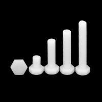 1/50X M3 M4 M5 M6 M8 M10 M12 M14 M16 Nilon Putih Plastik Terisolasi Luar Eksternal Hex Hexagon Kepala Tutup Baut Sekrup 5-120Mm DIN933