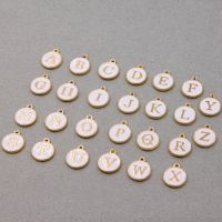 【YF】❁  10pcs/26pcs Alphabet Face Enamel Charms Gold  12x15mm pendants making craft