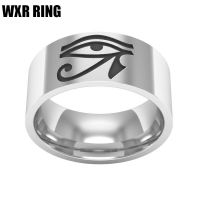 WXR RING Ring แหวนโลโก้สแตนเลสแฟชั่น8มม. สำหรับผู้ชายของขวัญเครื่องประดับเหล็กไททาเนียมสุภาพบุรุษเงินแบบส่วนตัว