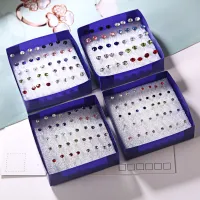 20 Pair/Set Women Girl Rhinestone Crystal Stud Earrings Mixed Styles Simple Fashion Round Small Earrings Sets Party Jewelry Gift 2 3 4 5mm
