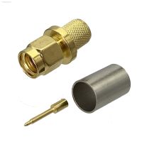 ✥☢❄ 1pcs Connector SMA Plug Male Cimp For RG5 RG6 5D-FB LMR300 Cable Straight Wire Terminals RF Coaxial Adapter New