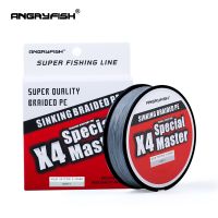 （A Decent035）Angryfish 4x 500M Sinking Braided Line Double Structre Smooth Strong tension PE 10 80LB