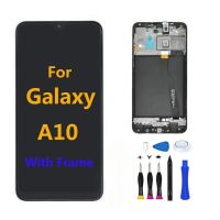 อะไหล่หน้าจอ LCD พร้อมกรอบสำหรับ Galaxy A10 (2019) SM-A105F SM-A105G SM-A105M สัมผัสหน้าจอ LCD ประกอบ Digitizer