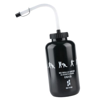 2X SHOKE Lacrosse Water Bottle with Long Straw BPA Free Plastic Goalie Boxing Water Bottle 1 Liter for Sport C