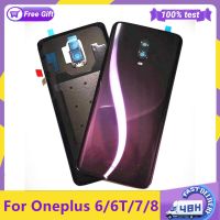 เคสสำหรับ Oneplus 6T 7 7 7T 8ฝาหลังปิดโทรศัพท์ของแท้,ฝาครอบด้านหลังกระจกแผงด้านหลังพร้อมอะไหล่เปลี่ยนเลนส์กระจกกล้องถ่ายรูปสำหรับ OnePlus 6T 7