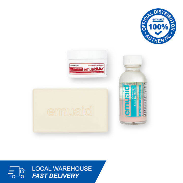 [Official Seller] EMUAID® Acne Erasing Trio Therapeutic Moisture Bar