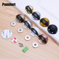 Pannlart Stainless Steel Magnetic Door Stopper Punch-free Door Touch Magnetic Suction Rubber Semicircle Anti-collision Door Stop Decorative Door Stops