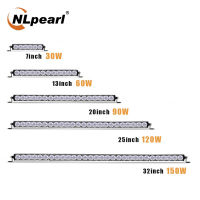 NLpearl 7ถึง38นิ้วเดี่ยวแถวไฟ Led Spot ลำแสงฟลัดไลท์แบบออฟโรดสำหรับรถบรรทุกเรือ4X4 UAZ ATV SUV 12V 24V ไฟ Led ไฟไฟหน้ารถ