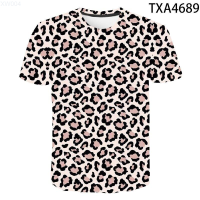 2023 (สต็อกเพียงพอ) New Summer Leopard 3D T shirt Casual Men Women Fashion Streetwear Printed T-shirts Cool Tops Teeคุณภาพสูง size:S-5XL