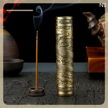 Retro Buddha Metal Incense Case Relief Craft Dragon Incense Box