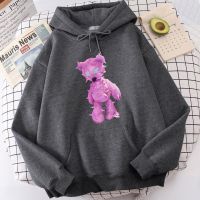 Pink Burr Bear Kawaii Prints Hoodies For Men Comfortable Warm Sweatshirt Personality Fleece Clothing Unique Fashionhoodie Male Size Xxs-4Xl