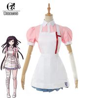 ◑☜✎ ROLECOS Mikan Tsumiki Cosplay Costume Super Danganronpa Mikan Cosplay Outfit Dress Nurse Maid Dress Women Sexy Costume