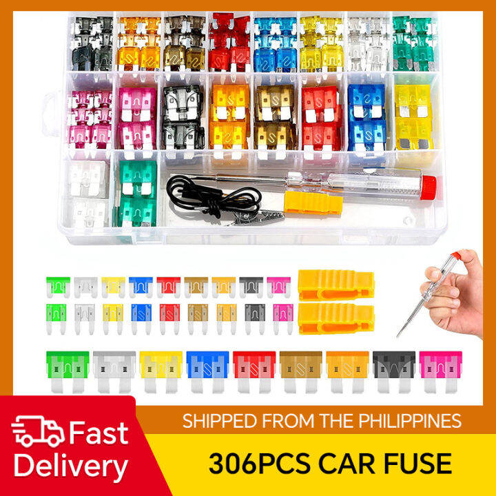 306 Car Fuse Assortment Kit, with 2 Car Fuse Testers and 2 Fuse