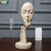 TAC ผู้หญิง Face On Hand เรซิ่นประติมากรรม Figurine ห้องนั่งเล่น TV Porch ตู้ Home Office ตกแต่ง Statue