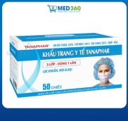 Hộp khẩu trang y tế Tanaphar 3 lớp, 50 chiếc, màu xanh - TBYT Med360