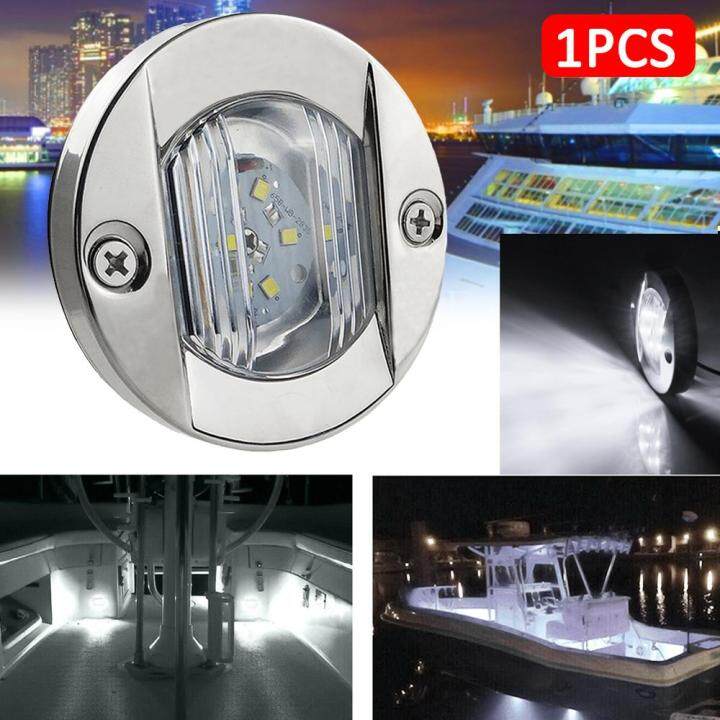 ขายดีไฟ-stern-แอลอีดี-dc-12v-เรือท้องแบน-led-สีขาวเย็น4ชิ้นอุปกรณ์เรือยอชท์สีฟ้า-ขาว