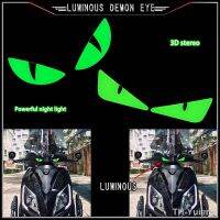 ☁☾ 3D Stereoscopic Luminous Motorcycle Headlights Helmet Decoration Stickers Scooter Fairing Modified Waterproof Decal Universal