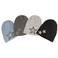 [Fine Jewelry] Geebro ผู้หญิงอิดโรย Rhinestonestar ยาง Beanies นุ่มแฟชั่นสุภาพสตรียืด S Kullies หมวก Bonnet F Emme หมวก