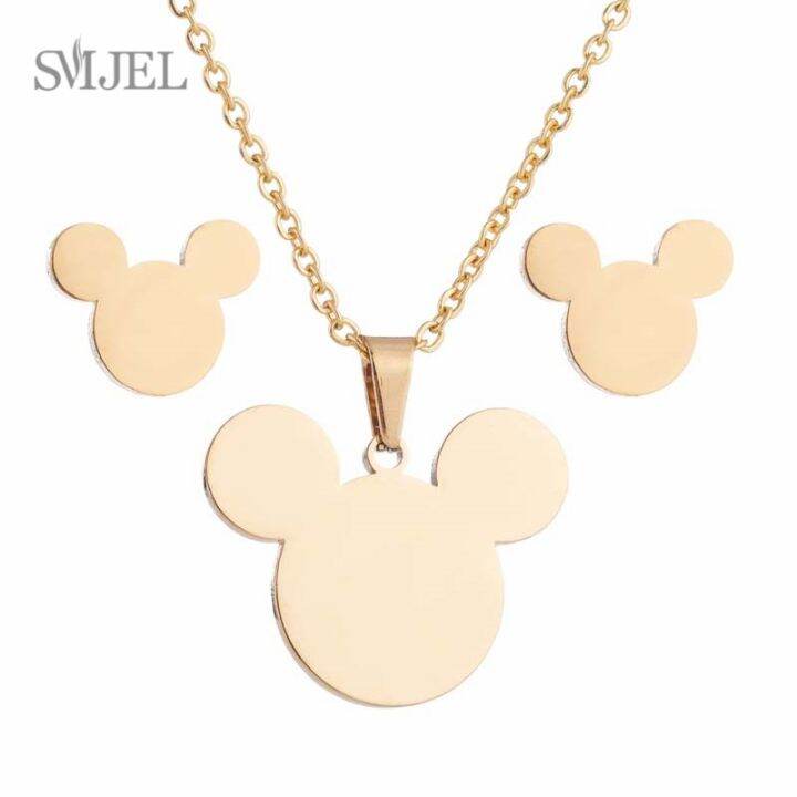 jdy6h-stainless-steel-necklaces-for-women-jewelry-mini-animal-rabbit-necklace-heart-beat-dog-paw-print-collier-femme-wholesale