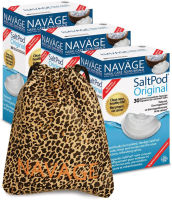 Navage SaltPod Bundle: 3 SaltPod 30-Packs (90 SaltPods) and Leopard Travel Bag