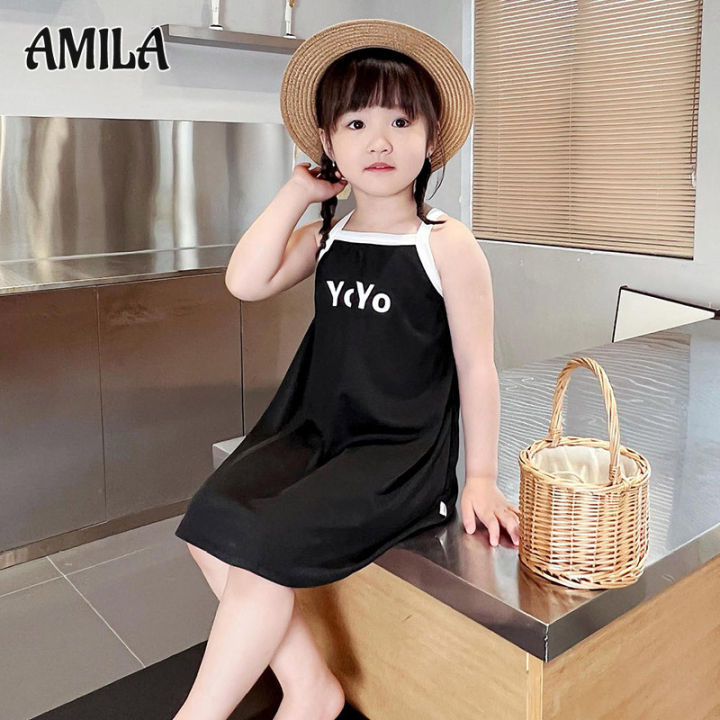 amila-กระโปรงเสื้อกล้ามฤดูร้อนเอี๊ยมกระโปรงเด็กหญิงกระโปรงชายหาดเสื้อผ้าเด็ก