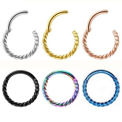 1 Pc 20G Surgical Steel Hinged Segment Clicker Ring Nose Septum Piercing Helix Cartilage Daith Twist Hoop Piercing Earring 8mm