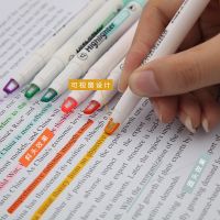 [COD] Visible window highlighter crystal pen student key mark macaron transparent head 6-color double-headed