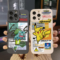 สำหรับ Infinix Note 12 G96ขายดี20S 12i 10S 11S 10i Smart 6 HD X6511 X657B X6512 Happy Pikachu ขอบสี่เหลี่ยมเคสป้องกันเลนส์เต็ม