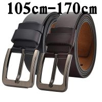 105 125 130 140 150 160 170cm Genuine cowhide Men Belt High Quality Waist Large Size Luxury Designer Belts Pair with black jeans Belts