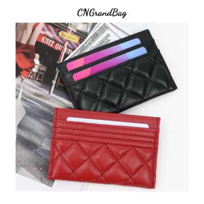Classic Leather Card Holder Stitched Leather Credit Card Wallet Sheep Skin Slim Wallet Men Women Coin Purse
