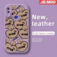 เคส JIUMOO สำหรับ Xiaomi Redmi Note 7S Note 7 Pro Note 8T Note 8 8 Pro เคสแบบเต็มหน้าจอดีไซน์ใหม่หมีน้อยเคสโทรศัพท์มีลายนุ่มหนังฝาปิดด้านหลังเลนส์เต็มรูปแบบเคสป้องกันกล้องกล้องกันกระแทก