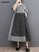 【HOT】✿ 2023 New Dot Print Dresses Korean Short Sleeve Loose Fashion