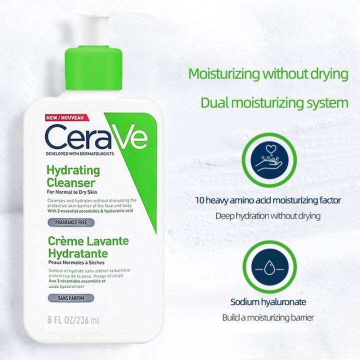 Cerave Hydrating Facial Cleanser For Dry Sensitive Skin 236ml Lazada PH