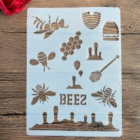 A4 29 *21cm  DIY Stencils wall  Painting Scrapbook Coloring Embossing Album Decorative Paper Card Template wall honeybee Rulers  Stencils