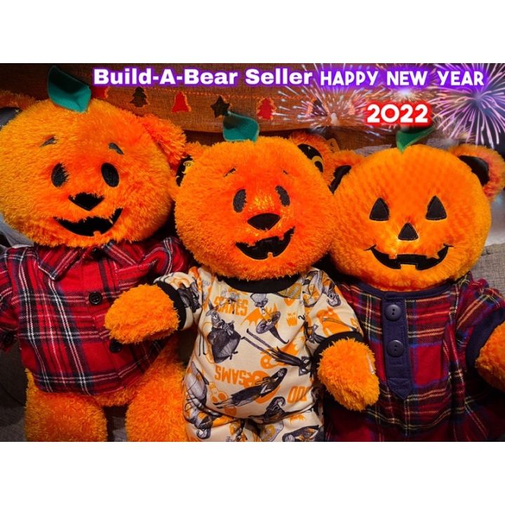 ตุ๊กตาบิ้วอะแบร์-ฟักทอง-มีไฟ-jack-olantern-ฮาโลวีน-build-a-bear-workshop-สินค้ามือสองสภาพดีนำเข้าจากอเมริกา