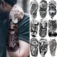 hot【DT】 Sticker Men Children Tiger Wolf Death Temporary Fake King Tatoo