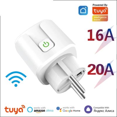 Smart Socket EU 16A/20A AC100-240V Wifi Smart Plug Power Outlet Alexa Google Home Voice Control  Tuya Smart Life APP