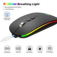 M103FG HXSJ 1600Dpi เมาส์ไร้สายไฟ RGB ปรับได้2.4G