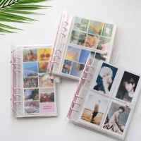 3/5 Inches Photocard Holder Jelly Color Photo Album Business Card Bag Large Capacity Album Transparent 6Holes Loose Leaf Sequins