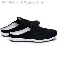 ready stock slippers✵❀■Summer half slippers men s old Beijing cloth shoes no heel sandals toe cap non-slip casual indoor household