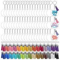 350Pcs Acrylic Clear Keychain Blanks for Vinyl with Blanks, Tassels, Jump Rings, Keychain Rings for DIY Keychain Craft