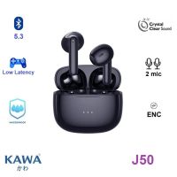 หูฟังบลูทูธ Kawa J50 ไมค์ 4 ตัว มีระบบตัดเสียงรบกวนขณะคุย (ENC) กันน้ำ IPX5 บลูทูธ 5.3 หูฟังไร้สาย