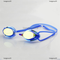 langyouzi9 แว่นตาว่ายน้ำมืออาชีพชุบ Anti-FOG Waterproof silica GEL Goggles