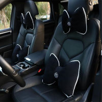 Bowknot Car Headrest Pillow Camellia Car Winter Plush Car Interior Decoration Seat Back Waistpillow Headrest Pillow