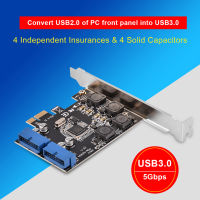 PCI Express Expansion Card PCI-E PCI-Express to Internal USB 3.0 2 Port Adapter 19Pin Header Card Adapter with Low Profile Baffle for PCI-E X1 X4 X8 X16 Slot