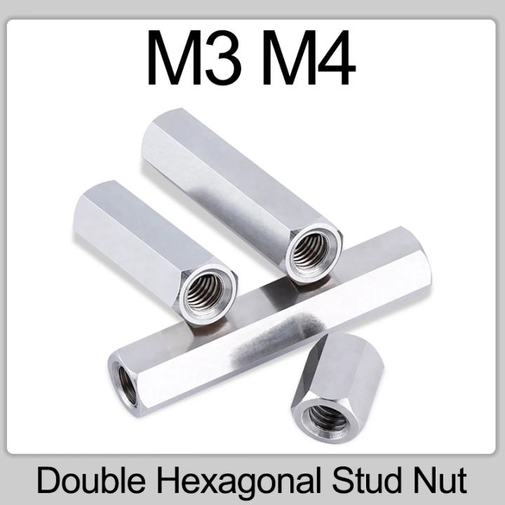 m4-304สแตนเลสเมนบอร์ด-standoff-pcb-spacer-double-pass-hexagon-stud-หญิงหญิง-nut-เกลียว-hollow-column