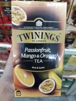 Twinings Passion Fruit Mango &amp; Orange ชาอังกฤษแท้ 100% แพชชั่นฟรุ๊ต แมงโก้ แอนออเร้นจ์ 50 กรัม(2 กรัมxซอง)         ด์ ออเร้นจ์