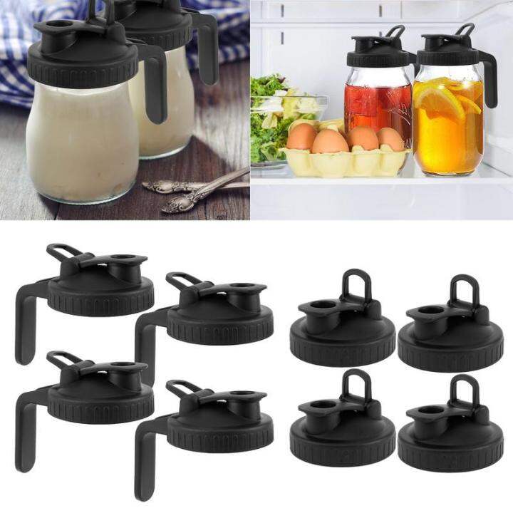 4 Pack Mason Jar Flip Cap Lids Set 3.3 Inch Wide Mouth Mason Jar Flip